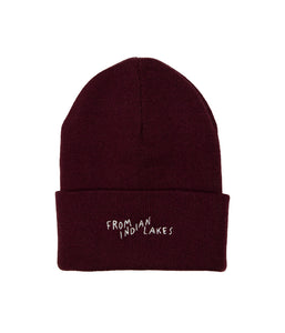 From Indian Lakes Embroidered Beanie (Maroon)