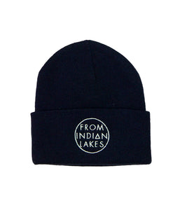From Indian Lakes Embroidered Beanie (Navy)
